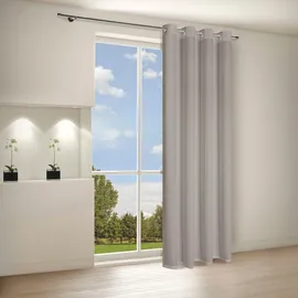 Gerster Vorhang GERSTER "Ilia" Gr. 1, grau (taupe), B:140cm H:235cm, Wirkware, Polyester, Gardinen, HxB: 235x140, klasischer Uni Ösenschal