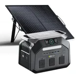 IEE 1800W Solargenerator P1800 mit 100W Solarpanel, 1024Wh LiFePO4 Akku Tragbare Powerstation, 0–80% in 45 Min.Laden, 11 Anschlüsse, App, Portable Power Station für Camping, Wohnmobile, Notstrom