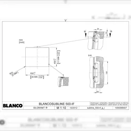 Blanco Subline 500-IF SteelFrame weiß + Excenterbetätigung + InFino