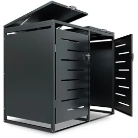 Juskys 2er Metall Mülltonnenbox Arel