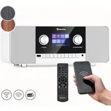 Auna Radio für Küche & Bad, Aufladbares DAB-Radio, DAB Plus Radio mit Bluetooth, Radio Batteriebetrieben mit DAB/DAB+/FM, TFT Display, Wecker, 5h... - Weiß