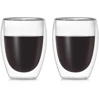 LENAOBEN Latte Macchiato Doppelwandige Espresso-Gläser, (2er Set) - 12 Unzen 350ml, Mokkatassen, Thermo-Gläser mit Schwebe-Effekt für Espressomaschine, Latte, Getränke, Tee, Cappuccino (350ml)