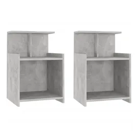 vidaXL Nachtschrank 2 Stk. 40 x 35 x 60 cm Betongrau