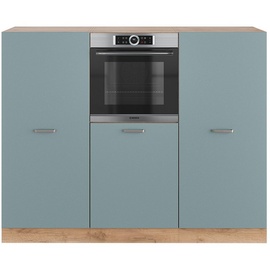 Vicco Küchenzeile R-Line Solid Eiche Blau Grau 180 cm modern Küchenschränke Küchenmöbel