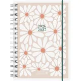 Baier & Schneider Schülerkalender Daisy A5 beige/orange/weiß 2026/2027