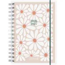 Baier & Schneider Schülerkalender Daisy A5 beige/orange/weiß 2026/2027