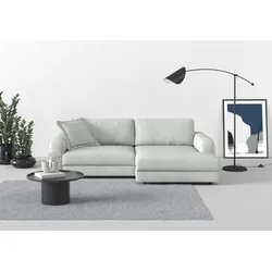 Ecksofa TRENDMANUFAKTUR "Bourbon", weiß (silber), B:250cm H:84cm T:176cm, 100% Polyester, Sofas, mit extra hohem Sitzkomfort, auch in Cord erhältlich