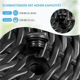 Yaheetech Schirmständer Kunststoff Φ 50 cm Schwarz