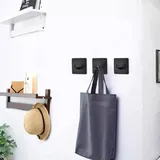Schwarzer Toilettenpapierhalter Aus Edelstahl, Wandmontage Mit Klebehaken Ohne Bohren, Toilettenrollenhalter