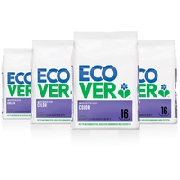 Ecover Color Waschpulver Konzentrat Lavendel (4 x 1,2 kg / 64 Waschladungen), Colorwaschmittel mit pflanzenbasierten Inhaltsstoffen, Waschmittel Pulver für reine Buntwäsche
