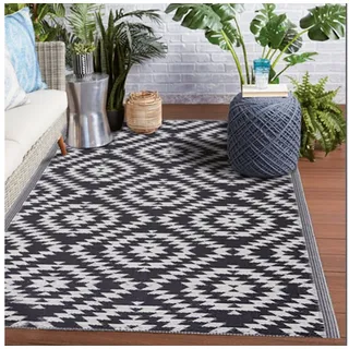 BestLivings Outdoor Teppich Wetterfest und UV-Beständig (90x150cm / Karo) Teppich aus Kunststoff für Garten, Balkon, Terrasse - Outdoorteppich