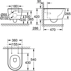 Grohe Essence Keramik Wand-Tiefspül-WC (3957100H)