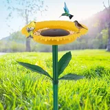 Vogeltränke Auf Ständer ‚Äì 24 X 43 Cm ‚Äì Sonnenblumenform ‚Äì Mit Ständer ‚Äì Strapazierfähiges Polypropylen ‚Äì Gartendekoration ‚Äì Gartenstecker ‚Äì Integrierte Vogeltränke