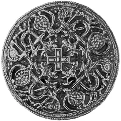 Brosche OSTSEE-SCHMUCK "Ostsee-Schmuck Brosche Hiddensee 42 mm rund", weiß, Broschen, Damen, Silber 925 (Sterlingsilber)