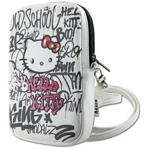 HELLO KITTY Graffiti Kitty Kopftasche Leder Weiß