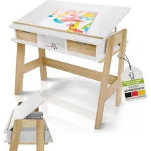 Juskys Kinderschreibtisch Fietje Plus Kiefer weiß
