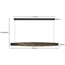 quitani Persida 3-flg. LED 148 cm rund bronze