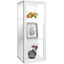 Wandregal VCM "VCM Glasvitrine hängend Vitrine Glas mit ESG-Sicherheitsglas Maße ca. . H. 90 x B. 35 x T. 35 cm Hängevitrine Glas Modern und platzsparend Glas Vitrinenschrank - Glasol MW" Gr. 35, weiß, B:35cm H:90cm T:35cm, Holzwerkstoff, Holz, Spanplatte, Glas, Regale
