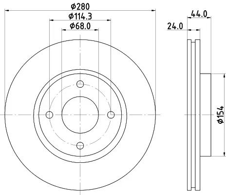 DON Bremsscheibe pcd15652 280mm 24mm für NISSAN (DFAC)