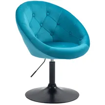 Svita Cocktailsessel Havanna Samt 62 x 88 x 58 cm Petrol drehbar, höhenverstellbar