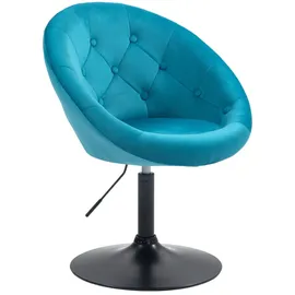 Svita Cocktailsessel Havanna Samt 62 x 88 x 58 cm Petrol drehbar, höhenverstellbar