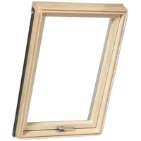 Dachfenster 94 x 140 cm, Holz, Kiefer, Farbe außen Verkehrsgrau RAL 7043, Schwingflügel, Profil Comfort, 2-fach Verglasung, individuell konfigurierbar