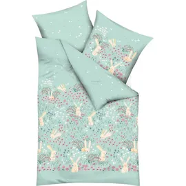KAEPPEL Bunnys Renforcé Mint 135 x 200 cm + 80 x 80 cm
