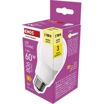 EMOS Classic A60, E27, 7 W (60 W), 806 lm, Warmweiß