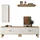 stilvora Wohnwand TV Möbel Set Weiß+Naturholz 48x170x40 cm mit TV Lowboard Highboard und Wandboard, geschnitzte Türen, flexibel kombinierbar