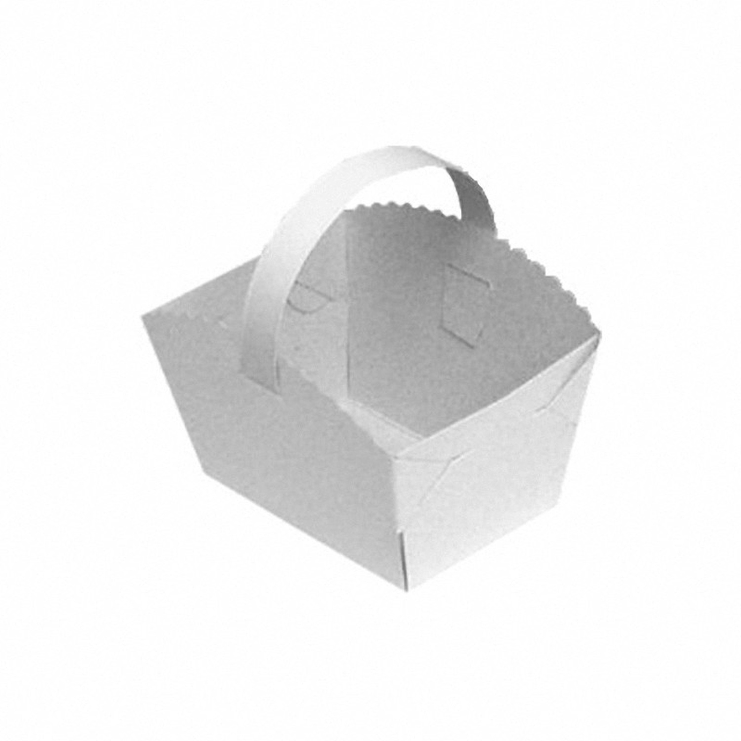 1-PACK 250x Gebäckkörbchen Tragebox mit Henkel für Brötchen 10x8x6cm weiß