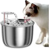Katzen-trinkbrunnen, 2-liter-katzen-trinkbrunnen Aus Edelstahl, Superleise Pumpe, Katzen-wasserspender, Geeignet Für Katzen, Hunde Und Kleintiere