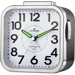 Quarzwecker ATRIUM "A530-7", silber (schwarz, silberfarben), Wecker, Wecker, Schlafzimmer, schleichende Sekunden, ansteigender Alarm,Snooze