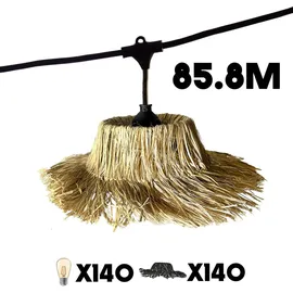 Lumisky LED Lichterkette 86 m Stroh Warmweiß
