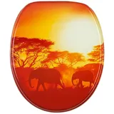 Toilettendeckel WC-Sitz MDF Absenkautomatik ELEFANT SAFARI