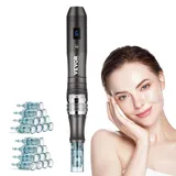 Vevor Professioneller Microneedling-Stift, elektrischer Derma-Pen mit 20 Einwegkartuschen, Dermapen-Schönheitsgerät mit 6 variablen Geschwindigkeiten, LCD-Display und einstellbarer Nadellänge von 0–2