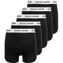Only & Sons ONSTREY SOLID BOXER schwarz/weiß S 5er Pack