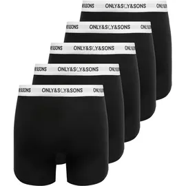 Only & Sons ONSTREY SOLID BOXER schwarz/weiß S 5er Pack