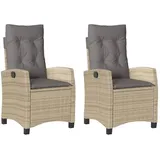vidaXL Gartensessel 58,7 x 69,6 x 34,3 cm beige 2 St.