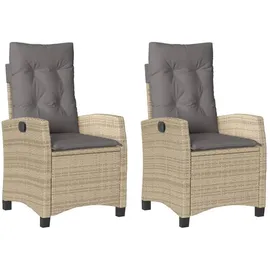 vidaXL Gartensessel 58,7 x 69,6 x 34,3 cm beige 2 St.