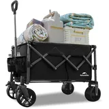 Naturehike Bollerwagen Faltbar 180L 225KG Tragkraft zusammenklappbarer Gartenwagen mit Bremsen Klappbarer Handwagen Verstellbarem Griff für Camping Strand Einkaufen(Schwarz 180L)