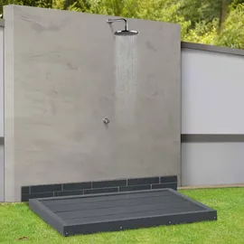 [en.casa] WPC Bodenplatte Nürtingen dunkelgrau 101 x 63 cm
