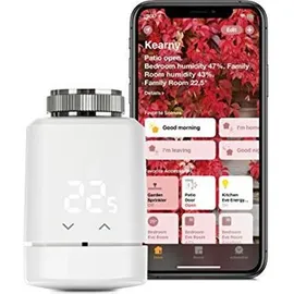 Eve Thermo - Smartes Heizkrperthermostat mit LED-Display, automatischer Temperatursteuerung, keine Bridge erforderlich, Bluetooth/Thread, Apple Hom... - Weiß