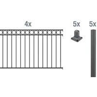 GAH Alberts Alberts Zaunkomplettset Circle, zum Aufschrauben anthrazit Höhe 100 cm Länge 8 m