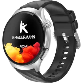 knauermann PRO 4 Rund 47 mm Schwarz Silikonband Schwarz
