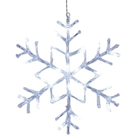 MARELIDA LED Schneeflocke Winterdeko Fensterdeko Weihnachten 24LED D: 40cm Trafo f. Au√üen
