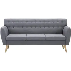 vidaXL 3-Sitzer-Sofa Stoff 172x70x82 cm Hellgrau