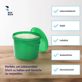 Benbow Eimer mit Deckel grün 29 cm x 22 cm 10 l 10-teilig