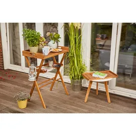 Siena Garden Caruna Tablett Tisch 45 x 70 x 91 cm braun klappbar