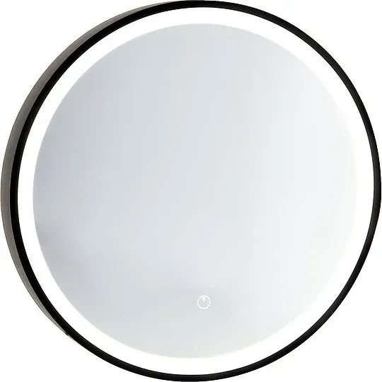 LED-Spiegel Aulielva mit Touch-Schalter, mit schwarzem Rahmen, Front/ Hintergrundbeleuchtung, Ø 600 mm