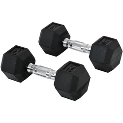 HOMCOM Gummi-Hantel Metall, Gummi